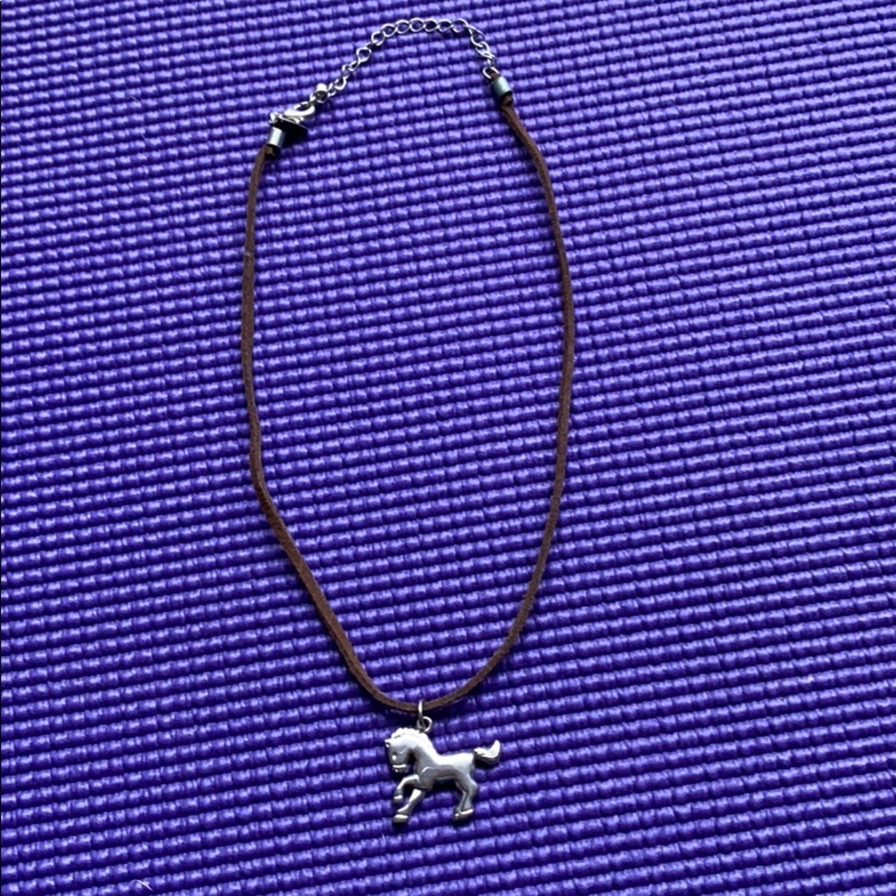 Little girls Necklace with a horse charm